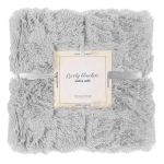 Patura pufoasa si calduroasa pentru 2 persoane, 160x200cm, gri deschis Household NewTrend