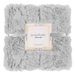 Patura pufoasa si calduroasa pentru 2 persoane, 200x220cm, gri deschis Household NewTrend