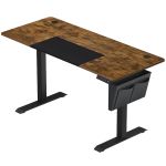 SONGMICS Birou cu reglaj electric pe inaltime, memorie cu 4 inaltimi, 60x140x(72-120)cm, maro rustic Household NewTrend