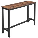 VASAGLE Masa de bar inalta, cadru metalic, design industrial, 120x40x100cm, maro rustic Household NewTrend