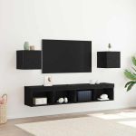 Cabinet TV 2 pcs Stejar Negru 30,5 x 30 x 30 cm Lemn compozit GartenMobel Dekor