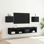 Cabinet TV 2 pcs Stejar Negru 30,5 x 30 x 30 cm Lemn compozit GartenMobel Dekor