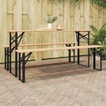 Picior de masă pentru bere 2 pcs Negru 39 x 3 x 75 cm GartenMobel Dekor