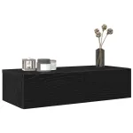 Raft de perete cu sertare negru 60x26,5x15 cm lemn prelucrat GartenMobel Dekor