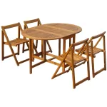Set mobilier de exterior pliabil, 5 piese, lemn masiv de acacia GartenMobel Dekor