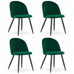 Set 4 scaune bucatarie/living, Artool, Bello, catifea, metal, verde, 46x42.5x76.5 cm GartenVIP DiyLine