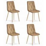 Set 4 scaune bucatarie/living, Artool, Libra, catifea, metal, maro, 45x54x86.5 cm GartenVIP DiyLine