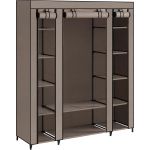 SONGMICS Garderoba din material textil, dulap portabil, cu rafturi si sina de agatat, 150x45x175cm, taupe Household NewTrend