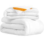 SONGMICS Pilota matlasata dubla, 4 anotimpuri, 150, 350 si 500 GSM, din microfibra, 200x200 cm, alb Household NewTrend