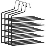 SONGMICS Set de 4 umerase pentru pantaloni, cu 5 bare, 32x35cm, negru Household NewTrend