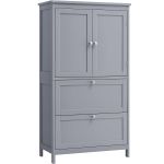 VASAGLE Dulap de baie, din MDF, cu 2 sertare si 2 usi, raft reglabil, 30x60x110cm, gri Household NewTrend