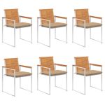 Scaune de grădină cu perne, 6 buc., lemn masiv de acacia GartenMobel Dekor