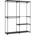 SONGMICS Dulap de haine portabil, cu 3 bare de agatat si rafturi, 138x43x182 cm, negru Household NewTrend