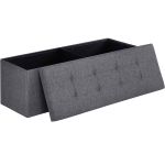 SONGMICS Taburet pliabil cu sezut moale, spatiu de depozitare 131litri, maxim 300kg, 110x38x38cm, gri inchis Household NewTrend