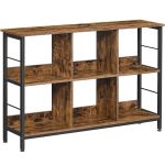 VASAGLE Biblioteca, raft cu 6 unitati de depozitare, din lemn, 33x120x80 cm, maro rustic Household NewTrend