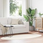 Covoare de zonă Oval HUARTE Crem 100 x 200 cm 100% Polyester GartenMobel Dekor