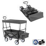 Leziter Cărucior de plajă pliabil de grădină cu acoperiș, gri Mobalis Homvera