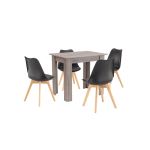 Leziter Set de masă Amina 4 1 stejar negru-York Mobalis Homvera