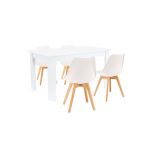 Leziter Set de masă Zara 4 1 alb-alb Mobalis Homvera