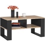 Masuta cafea ROCKFORD, cu blat din PAL, 92x53x45 cm, stejar sonoma si negru Household NewTrend
