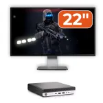 Pachet Calculator Second Hand HP EliteDesk 800 G5 Mini PC, Intel Core i5-9500T 2.20 - 3.70GHz, 8GB DDR4, 256GB SSD + Monitor 22" NewTechnology Media