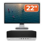 Pachet Calculator Second Hand HP EliteDesk 800 G5 SFF, Intel Core i5-9400 3.00-4.40GHz, 8GB DDR4, 256GB SSD + 22" Monitor NewTechnology Media