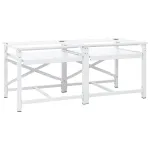 Suport dublu mașină de spălat cu rafturi retractabile, alb GartenMobel Dekor