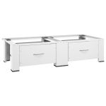 Suport dublu pentru mașina de spălat/uscător, cu sertare, alb GartenMobel Dekor