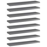 Plăci bibliotecă, 8 buc., gri extralucios, 40 x 10 x 1,5 cm PAL GartenMobel Dekor