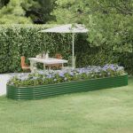 Strat înălțat grădină 396x100x36 cm oțel galvanizat GartenMobel Dekor