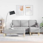 Set de canapea cu pernă 2 pcs Gri nori Poliester GartenMobel Dekor