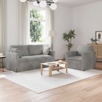 Canapea 2 pcs Gri deschis GartenMobel Dekor