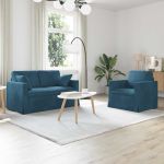 Canapea 2 pcs albastru GartenMobel Dekor