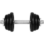 Gantera - 12 Kg, Set 6 Discuri, Negru-Argintiu Ultimate FactoryBikes