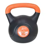 Kettlebell Vinil - 16 Kg, Negru-Portocaliu Ultimate FactoryBikes