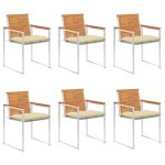 Scaune de grădină cu perne, 6 buc., lemn masiv de acacia GartenMobel Dekor