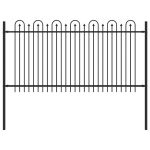 Gard Arcuș cu Vârfuri Negru 200 x 150 cm GartenMobel Dekor