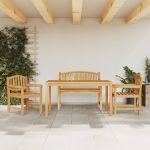Set mobilier pentru grădină, 4 piese, lemn masiv de tec GartenMobel Dekor