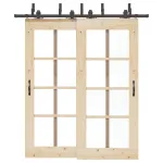 Set feronerie pentru uși glisante, negru, 200 cm, oțel GartenMobel Dekor