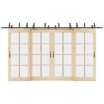 Set feronerie pentru uși glisante, negru, 400 cm, oțel GartenMobel Dekor