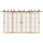 Set feronerie pentru uși glisante, negru, 400 cm, oțel GartenMobel Dekor