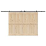 Set feronerie pentru uși glisante, negru, 400 cm, oțel GartenMobel Dekor