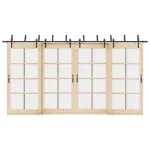 Set feronerie pentru uși glisante, negru, 427 cm, oțel GartenMobel Dekor