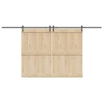 Set feronerie pentru uși glisante, negru, 427 cm, oțel GartenMobel Dekor