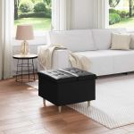 Ottomană de depozitare Negru 60 x 60 x 45 cm Piele artificială GartenMobel Dekor