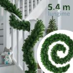 Ghirlanda decorativa luxury pine din crengi de brad artificial, lungime 5.4 m, ace 3d, decor craciun MultiMark GlobalProd