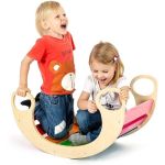 Balansoar rocker din lemn, placa de echilibru, multifunctional, multicolor MultiMark GlobalProd