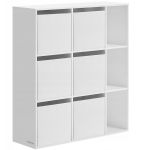 SONGMICS Etajera modulara 9 compartimente cu 6 sertare, PAL si MDF, 83x27x92 cm, alb Household NewTrend