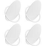 SONGMICS Set 4 carlige perete, design oval din otel, 5 kg per carlig, 9x5x7 cm, alb perlat Household NewTrend