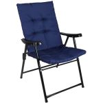 Scaun pliabil de gradina cu perna, structura metalica, 59x66x90 cm, albastru Household NewTrend